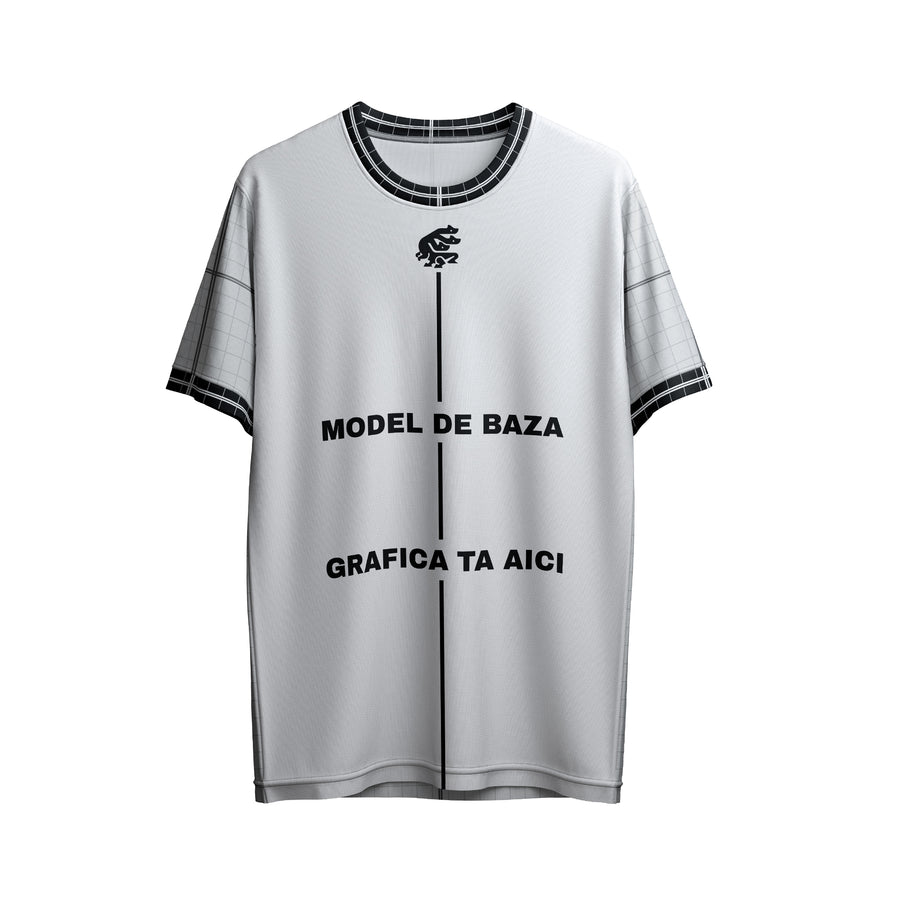 Tricou Sport Personalizabil – Core Grid Silver