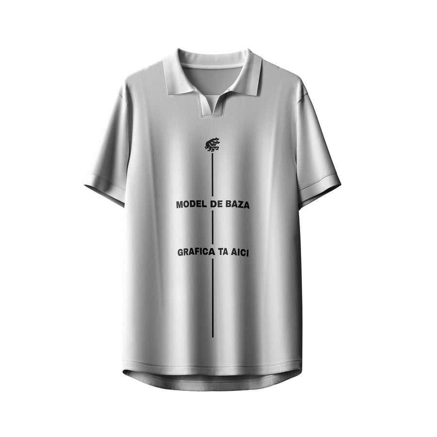 Tricou Polo Personalizabil – Core Collar Silver